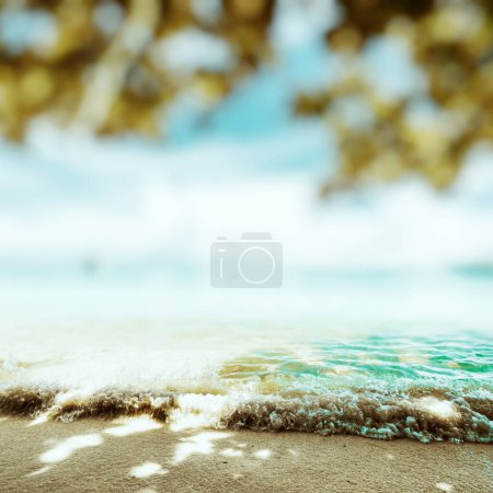 Téléchargez les photos : Plage de la mer tropicale fond d'été - en image libre de droit