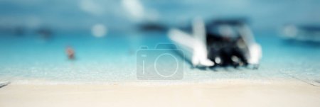 Foto de Playa tropical bokeh panorama. Fondo de verano - Imagen libre de derechos