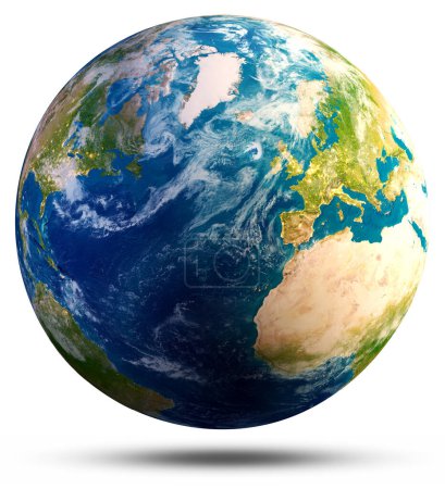 Atlantischer Planet Erde. Elemente dieses Bildes stammen von der NASA. 3D-Darstellung