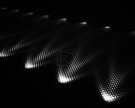 Foto de Detecte las luces fotométricas. Superficie con textura metálica. Fiesta de espectáculo iluminada. renderizado 3d - Imagen libre de derechos