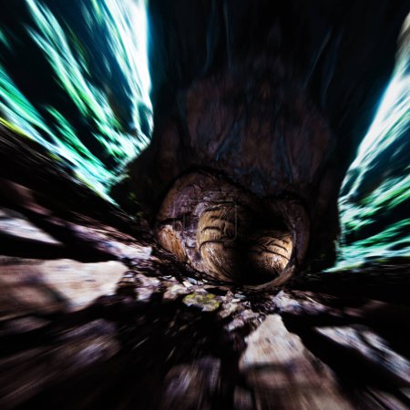Photo for Abstract motion caves background. Mixed media - Royalty Free Image