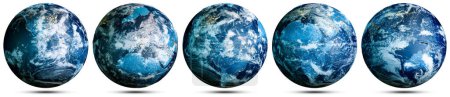 Téléchargez les photos : Nuages, océan et continent - la planète Terre se couche. Éléments de cette image fournis par la NASA. Rendu 3d - en image libre de droit