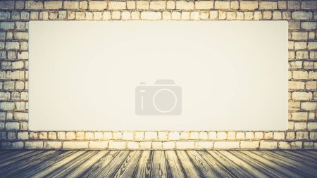 Photo for Vintage interior background. Empty space. 3d rendering - Royalty Free Image