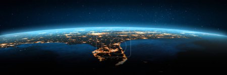 Photo for Florida, USA city lights. Elements of this image furnished by NASA. 3d rendering - Royalty Free Image