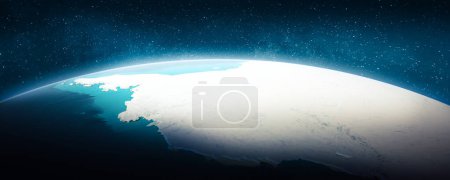 Téléchargez les photos : Antarctique depuis l'espace. Éléments de cette image fournis par la NASA. Rendu 3d - en image libre de droit