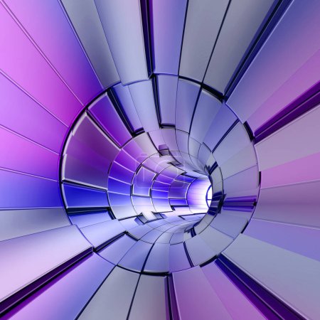 Téléchargez les photos : Violet tunnel abstrait fond 3d rendu - en image libre de droit