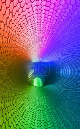 Foto de Arco iris colores tecnología fondo 3d representación vertical - Imagen libre de derechos