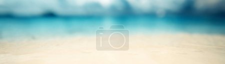Photo for Tropical beach bokeh panorama. Summer background - Royalty Free Image