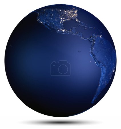 Foto de Planeta Tierra ciudad luces. Elementos de esta imagen proporcionados por la NASA. renderizado 3d - Imagen libre de derechos