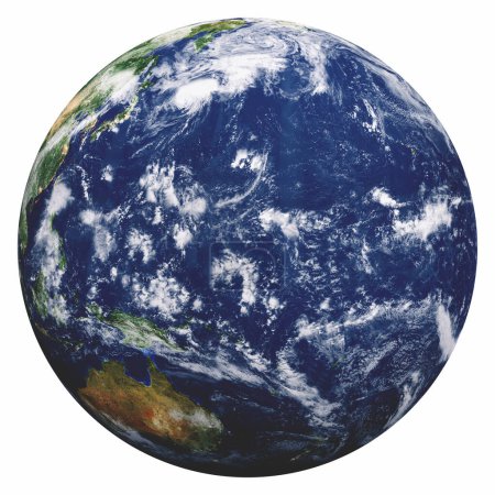 Photo for Planet Earth on white. Elements of this image furnished by NASA. 3d rendering - Royalty Free Image