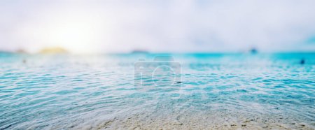 Photo for Tropical bokeh panorama, ocean beach - Royalty Free Image