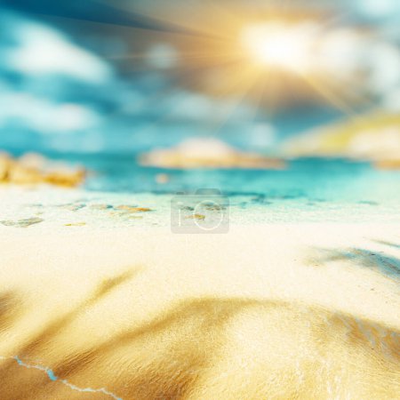 Photo for Tropical lost beach summer background - Royalty Free Image