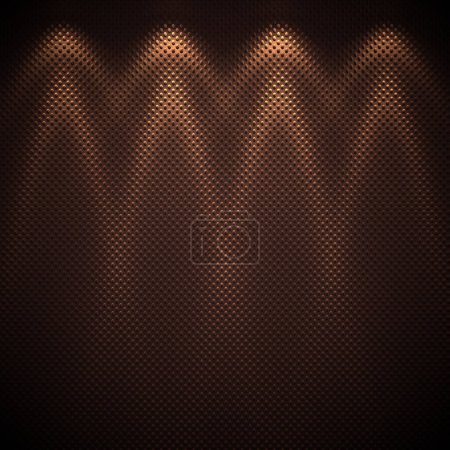 Photo for Spot photometric lights. Metal textured surface. Illuminated show party. 3d rendering - Royalty Free Image