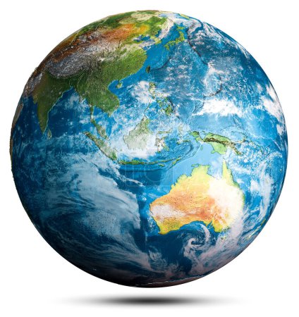 Téléchargez les photos : Carte du monde terrestre. Éléments de cette image fournis par la NASA. Rendu 3d - en image libre de droit