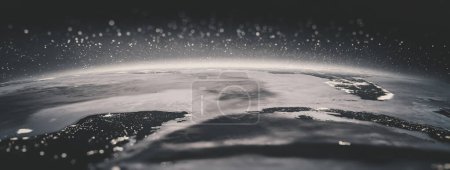 Foto de Golfo Mexicano blanco y negro. Elementos de esta imagen proporcionados por la NASA. renderizado 3d - Imagen libre de derechos