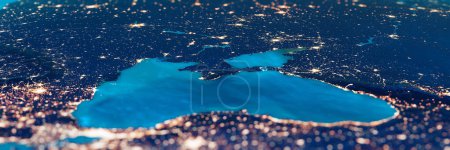 Foto de Mar Negro. Ucrania, Crymea. Elementos de esta imagen proporcionados por la NASA. renderizado 3d - Imagen libre de derechos