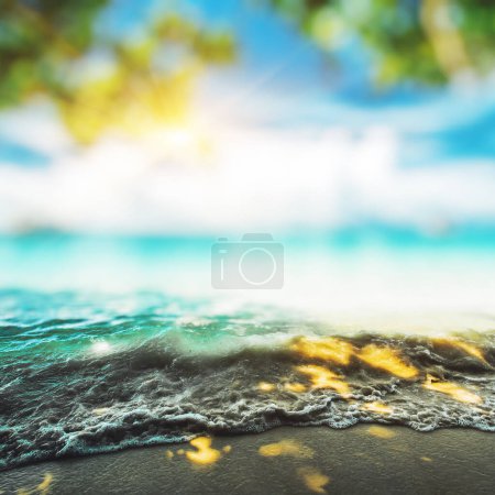 Foto de Fondo borroso playa océano tropical - Imagen libre de derechos