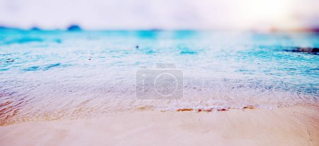 Foto de Panorama bokeh tropical, playa del océano - Imagen libre de derechos