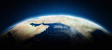 Téléchargez les photos : Moyen-Orient - planète Terre. Éléments de cette image fournis par la NASA. Rendu 3d - en image libre de droit