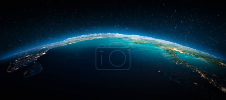 Téléchargez les photos : Océan Indien depuis l'espace. Éléments de cette image fournis par la NASA. Rendu 3d - en image libre de droit