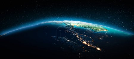 Foto de Malasia y Tailandia. Elementos de esta imagen proporcionados por la NASA. renderizado 3d - Imagen libre de derechos