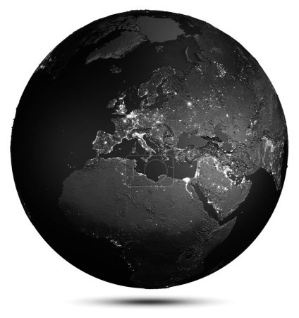 Foto de Tierra, planeta - mundo globo. Elementos de esta imagen proporcionados por la NASA. renderizado 3d - Imagen libre de derechos