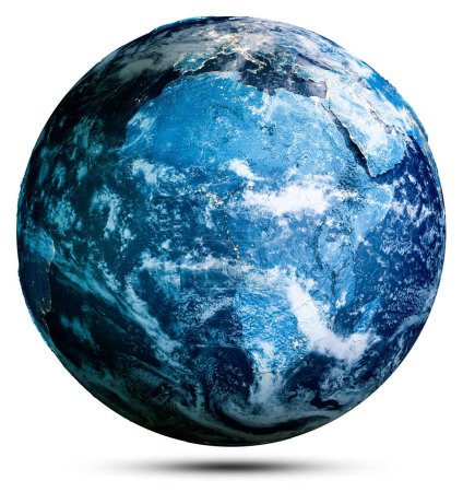 Foto de Nubes, océano y continente - planeta Tierra. Elementos de esta imagen proporcionados por la NASA. renderizado 3d - Imagen libre de derechos