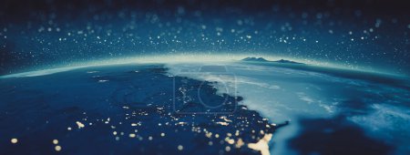 Foto de Islas, Tierra desde el espacio. Elementos de esta imagen proporcionados por la NASA. renderizado 3d - Imagen libre de derechos