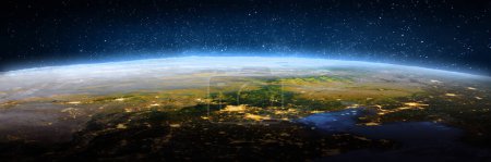 Photo for North China, landscape frome space. Elements of this image furnished by NASA. 3d rendering - Royalty Free Image
