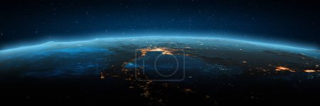 Photo for Thailand, Bangkok city lights. Elements of this image furnished by NASA. 3d rendering - Royalty Free Image