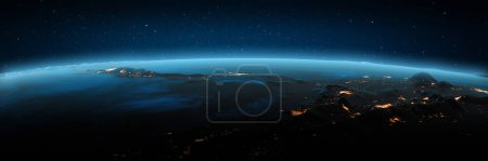 Photo for Colombia, Panama city lights. Elements of this image furnished by NASA. 3d rendering - Royalty Free Image
