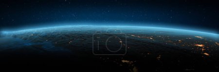 Foto de Cordillera, Estados Unidos luces de la ciudad. Elementos de esta imagen proporcionados por la NASA. renderizado 3d - Imagen libre de derechos