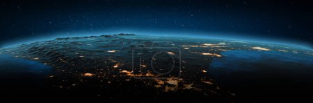 Foto de Luces de Ciudad de México. Elementos de esta imagen proporcionados por la NASA. renderizado 3d - Imagen libre de derechos