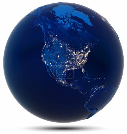 Foto de Planeta Tierra - América, EE.UU. Elementos de esta imagen proporcionados por la NASA. renderizado 3d - Imagen libre de derechos