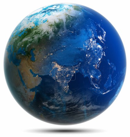 Foto de Mundo - Asia. Elementos de esta imagen proporcionados por la NASA. renderizado 3d - Imagen libre de derechos