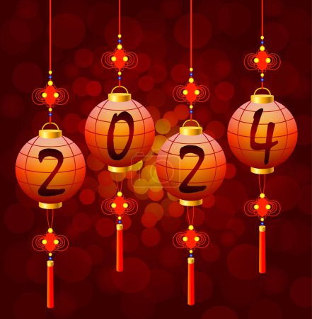 Téléchargez les illustrations : Lanternes Nouvel An chinois 2024 - en licence libre de droit