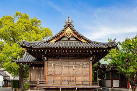 Téléchargez les photos : Élément de décoration. "Flower Temple" de Kameido Tenjin. Le temple est dédié à l'homme politique Sugawara no Michizane, le saint patron des étudiants. - en image libre de droit