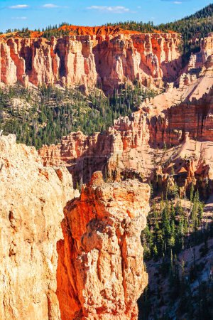 Photo for Bryce Canyon in the USA. The natural amphitheater created by erosion. Hoodoos are unique geological structures formed by erosion. The sunset. - Royalty Free Image