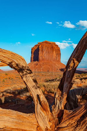 Merrick Butte. Monument Valley. USA. Navajo Indian Reservations. The Colorado Plateau is made up of picturesque bright red sandstone.