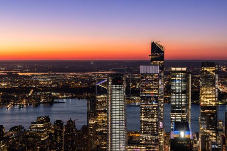 Foto de Skyline de la ciudad de Nueva York. Manhattan sunset rascacielos panorama - Imagen libre de derechos