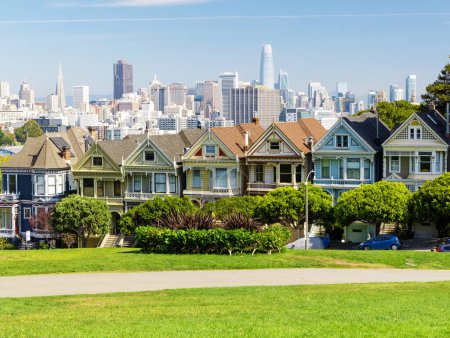 Photo for The Painted Ladies and San Francisco downtown, California, USA - Royalty Free Image