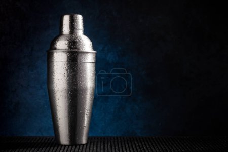 Photo for Cocktail shaker on dark background with copy space - Royalty Free Image