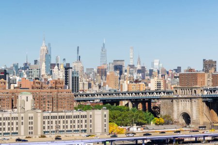 Téléchargez les photos : New York City skyline. Manhattan Skyscrapers vue panoramique depuis Brooklyn - en image libre de droit