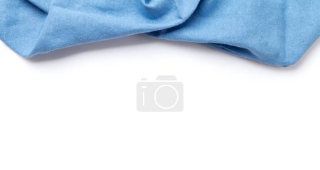 Photo for Kitchen table cloth. Cooking towel isolated on white background. Top view flat lay with copy space - Royalty Free Image