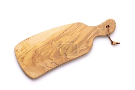 Téléchargez les photos : Planche à découper en bois. Isolé sur fond blanc. Plat vue de dessus - en image libre de droit