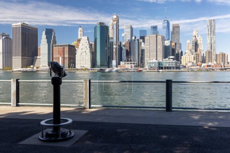 Photo for New York City skyline. Manhattan and Brooklyn Skyscrapers panorama - Royalty Free Image