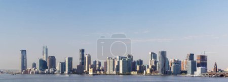Jersey City skyline. Skyscrapers panorama across the Hudson river