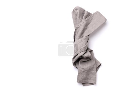 Téléchargez les photos : Kitchen towel. Table cloth isolated on white background. Flat lay - en image libre de droit