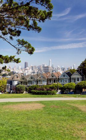 Photo for The Painted Ladies and San Francisco downtown, California, USA - Royalty Free Image