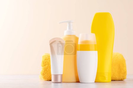 Photo for A vibrant collection of toiletry tubes, perfect for everyday personal care - Royalty Free Image